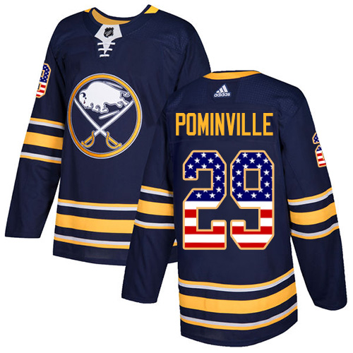 Adidas Sabres #29 Jason Pominville Navy Blue Home Authentic USA Flag Stitched NHL Jersey